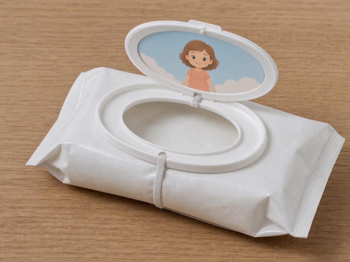 Wipe Mate lid with an original girl character